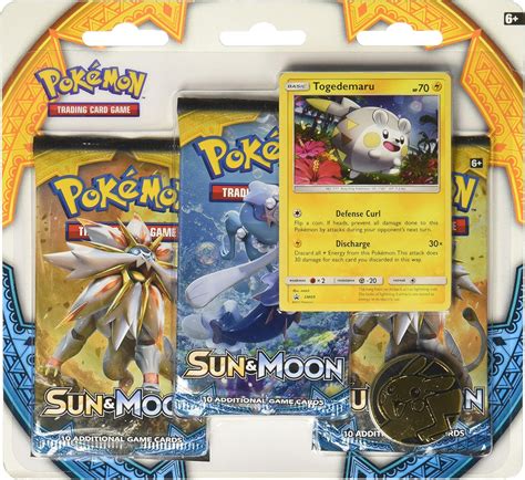 Pokemon TCG Sun Moon Three Booster Blister With Togedemaru Promo Card