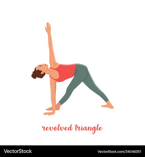 Women Silhouette Revolved Triangle Yoga Pose Vector Image