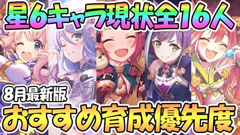 【プリコネr】星6キャラ全16人おすすめ育成優先度！現環境で優先したいキャラは？【プリコネ】 Youtube