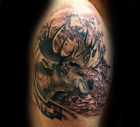 60 Moose Tattoo Designs For Men - Antler Ink Ideas