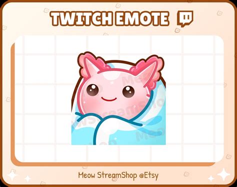 Twitch Emote Cute Axolotl Comfy Cozy Blanket Emote Etsy