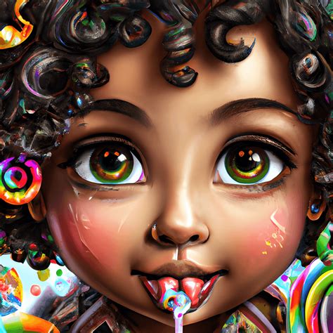 Cute Black Girl In Candyland · Creative Fabrica