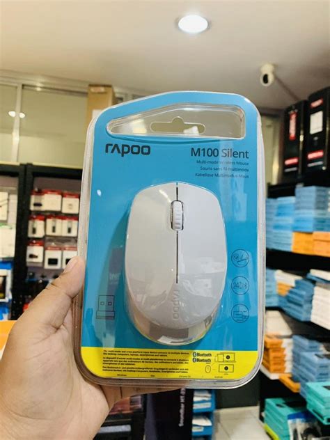 Rapoo M100 Silent Mouse 2 4Ghz Bluetooth Multi Mode Light Grey