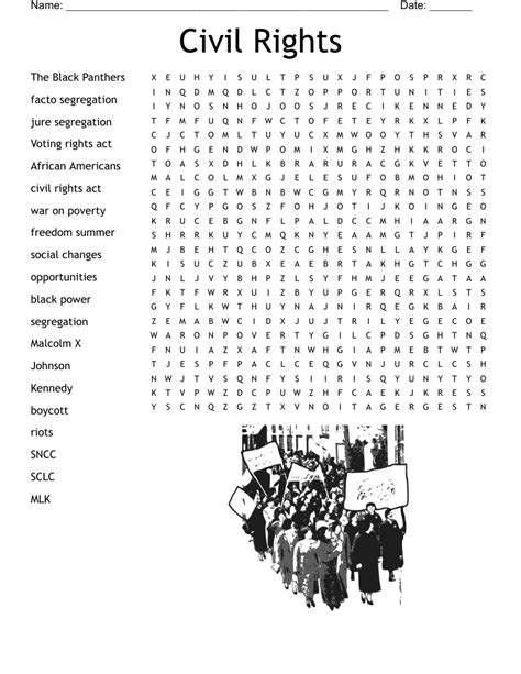 Civil Rights Movement Word Search