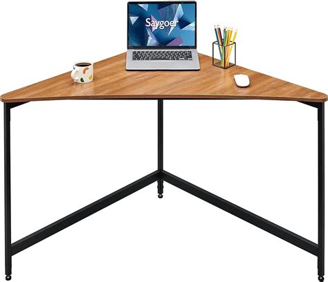 Saygoer Industrial Corner Desk Triangle Computer Desk For