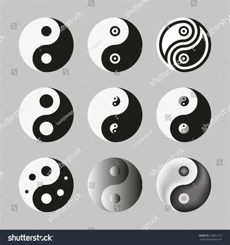 Yin Yang Symbol Of Balance And Harmony Set Royalty Free Stock