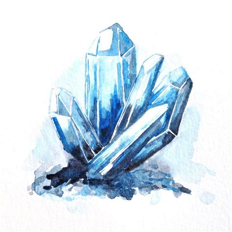 Gemstones Step 13 Crystals Art Drawing Watercolor Paintings