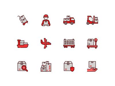 Logistics icon set by kerismaker on Dribbble