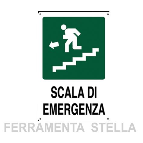 Cartello Scala Di Emergenza Scendere Sinistra Ferramentastella It