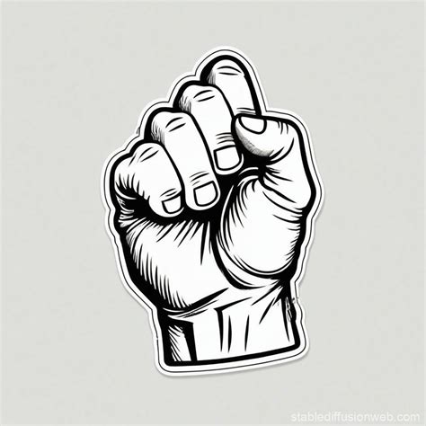 Revolutionary Black Fist Propaganda Drawing Stable Diffusion Online