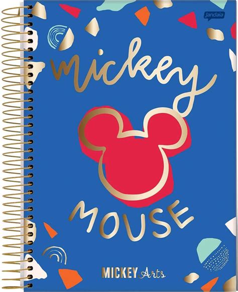 Caderno Espiral Univ CD 10 Matérias 160 Fls Mickey Arts Azul Jandaia