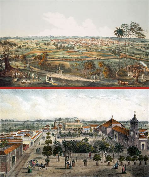 Two Views of Santa Clara, Cuba in the mid 1800s image - Free stock ...