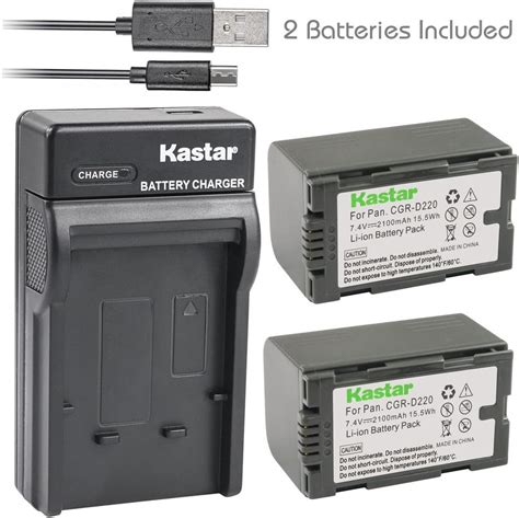 Kastar Battery X2 And Slim Usb Charger For Panasonic Cgr D16 D16s Cgr D08 D08s Cgr