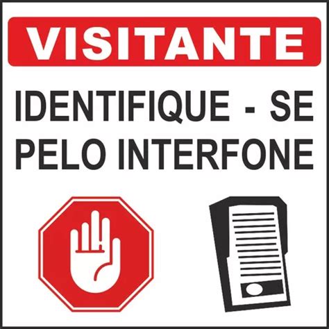 Placa Visitante Identifique Se Pelo Interfone X Cm Ps Mercadolivre