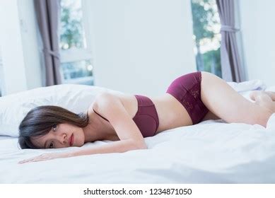 Sexy Asian Woman Lingerie Lying On Stock Photo 1234871050 Shutterstock