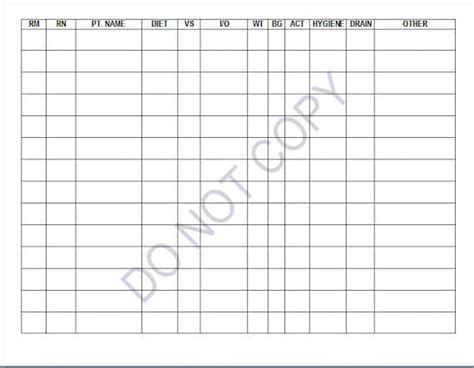 Free Cna Report Sheet Templates Templates Printable