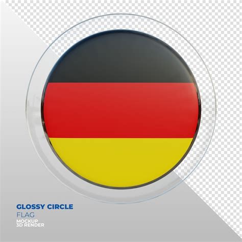 Premium Psd Realistic 3d Textured Glossy Circle Flag Of Germany