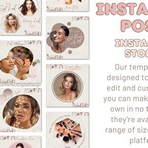 Nude Makeup Artist Instagram Post Template Instagram Beauty Post Template Canva Template