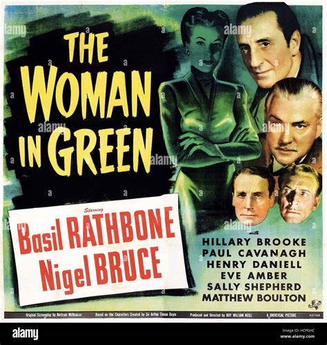 THE WOMAN IN GREEN From Left Hillary Brooke Basil Rathbone Nigel