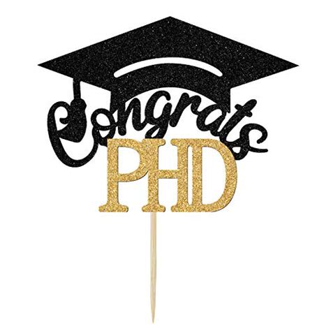 Ferastar Congrats PHD Cake Topper, Happy Graduation Cake Decor, Class of 2021 PhD Graduation ...