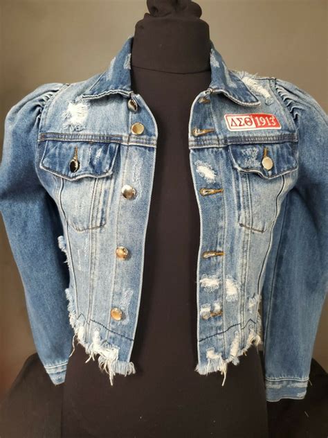 Delta Sigma Theta Sorority Denim Jean Jacket Delta Diva Crop Denim Jacket