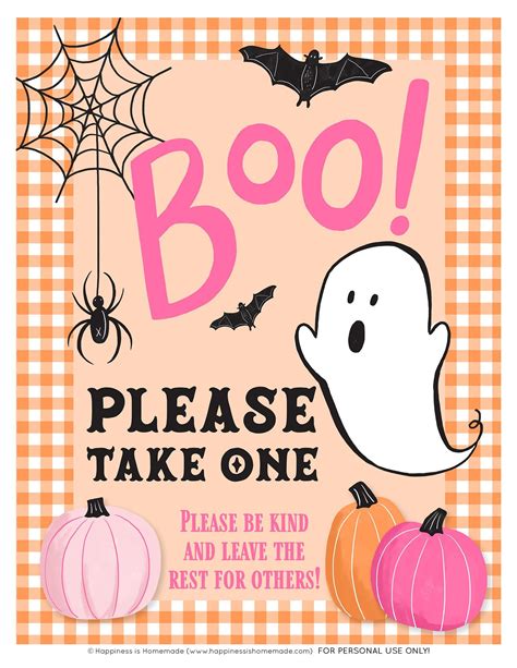 15 Best Free Printable Halloween Please Take One Sign For Free At