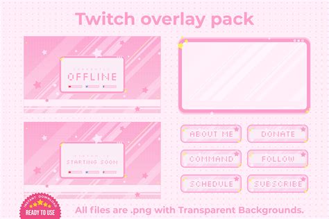 Cute Pink Twitch Overlay Stream Package Gráfico Por Imranart · Creative Fabrica