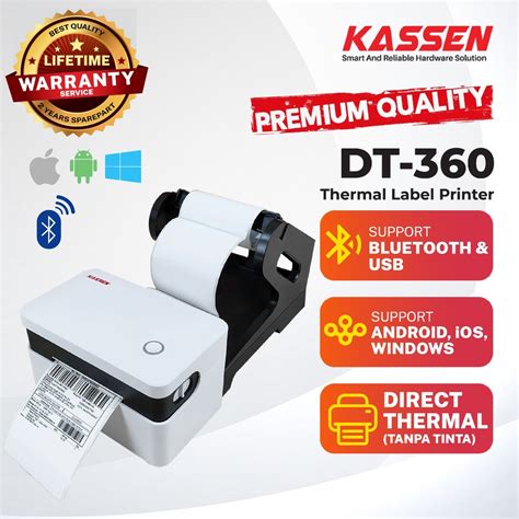 Jual Label Printer Thermal Kassen Dt Usb Bluetooth Shopee Indonesia