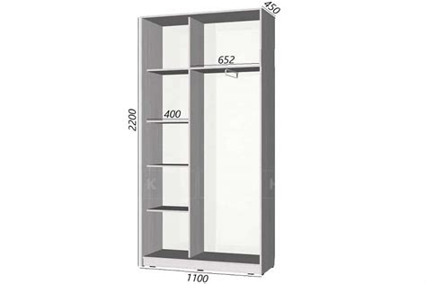 Шкаф-купе Комфорт ширина 110 см, модель 1150 - купить в СПб | Складно