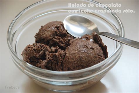 Trébede Helado De Chocolate Con Leche Evaporada Sólochocolate