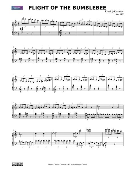 Flight of the Bumblebee Sheet music for Piano (Solo) Easy | Musescore.com