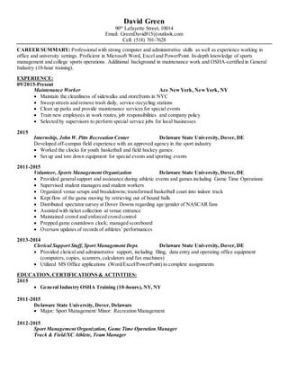 David Green Resume 1 PDF