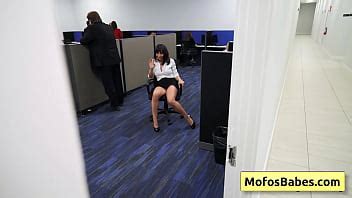 See This Big Tit Office Slut Reval Her Nice Natural Big Juggs And Rub Her Pussy In The Office