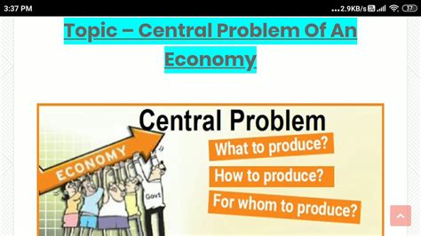 Central Problem Of Economy Class 11 Youtube