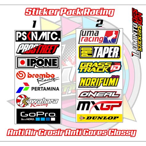 Jual Sticker Pack Sponsor Racing Grosir Stiker Balap Stiker Helm Stiker