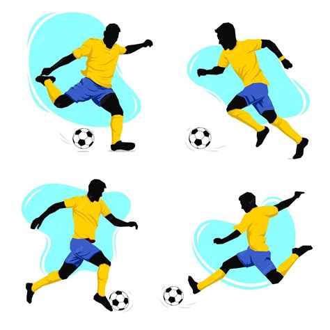 Premium Vector Soccer Football Players In Action Vector Illustration