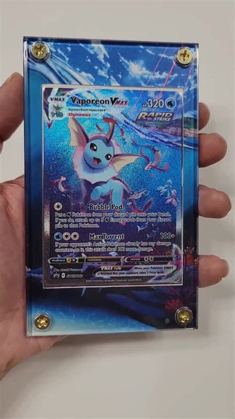 Vaporeon Vmax Alternate Art Custom Pokemon Card Display