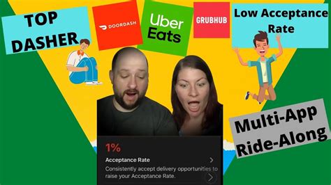 Low Doordash Acceptance Rate Or Top Dasher Doordash UberEats