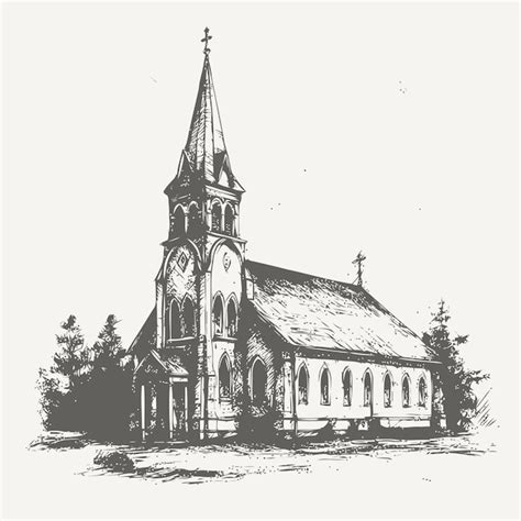 Premium Vector | Sketch of church sketch of church hand drawn