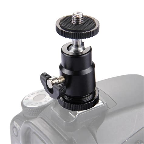 Metal Mini Tripod Ball Head Gimbal With Cold Shoe 1 4 Inch Screw Adaptor Base For Tripod Fill