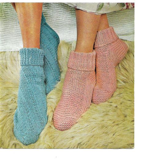 Knitting Pattern Bed Sockssocks Easy Knit Digital Etsy