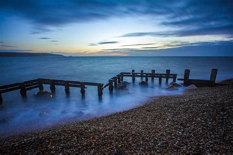 Playa Calma Nubes Costa Amanecer Ruinoso Anochecer Horizonte