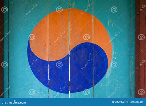 Korean Yin And Yang Door Stock Image 90505201