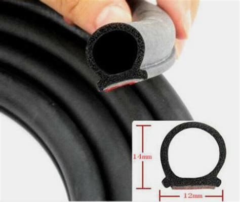 Universal 3m Car Big D Shape Rubber Seal Weather Strip Door Edge