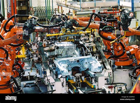 Industry Robot Robotics Spot Welding Car Production At Bmw In Munich