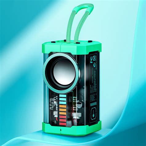 QTOCIO Bluetooth Speaker Transparent Mecha Style Wireless Bluetooth