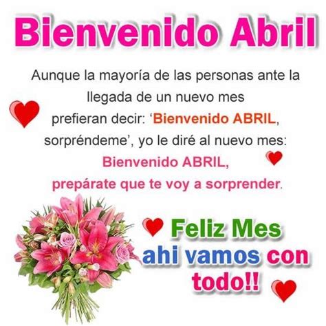 Bienvenido Abril Adi S Marzo Im Genes Con Frases