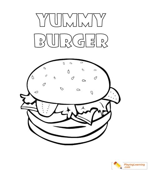 Burger Coloring Page 01 | Free Burger Coloring Page