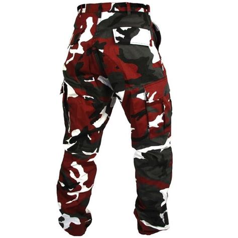 Pantalon Treillis Camouflage Rouge Taille L