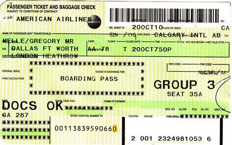 American Airline Ticket